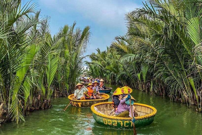 40 Minutes - Basket Boat Ride in the Water Coconut forest - Trying Vietnamese Net-Fishing: Small Effort, Big Satisfaction