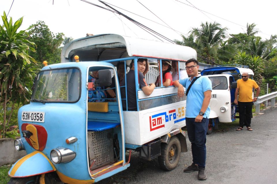 Authentic Mekong Delta: Tuk Tuk, Rowing Boat, Biking Tour - Ben Tre by canal: coconut candy, honey tea, and rowing in the shade