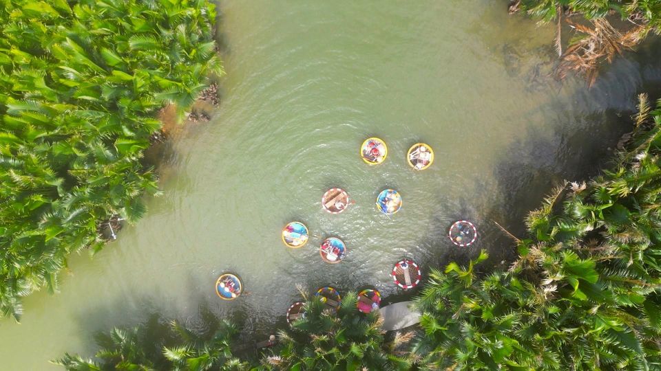 Basket Boat at Coconut Village, Kitchen Show and Big Lunch - Getting back to Hoi An: lantern time in the afternoon