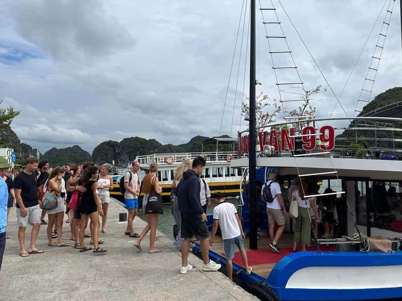 Cat Ba: Day boat tour with: kayak, cave, bike, meal, tickets - Sunset party timing: the wrap-up between 16:00 and 16:30