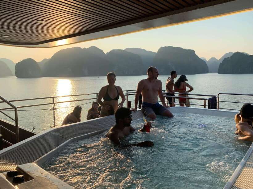 Cat Ba Island: Lan Ha Bay Full-Day with Luxury Cruise - Ba Trai Dao swim stop: water slide, jacuzzi, and real fun