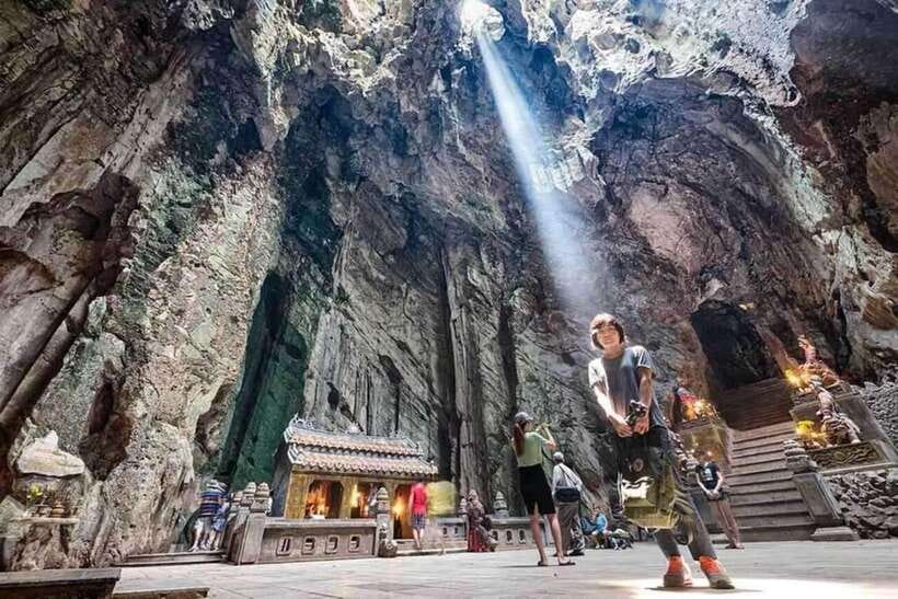 Da Nang: Bana Hills, Golden Bridge and Marble Mountains Trip - Marble Mountains, stone sculptures, and the climb to caves