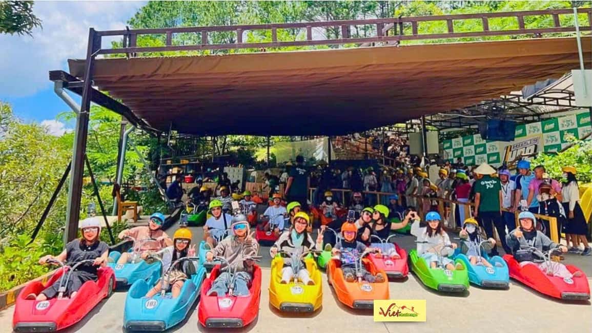 Dalat Top Tourists Sights - Waterfall & luge kart/Mario kart - Fresh Garden optional stop: pretty photo spots with practical tradeoffs