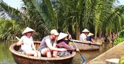 Experience Bamboo Basket Boat on Coconut village w Locals - Conical Hat Moments and Photo Stops: sun protection that looks good