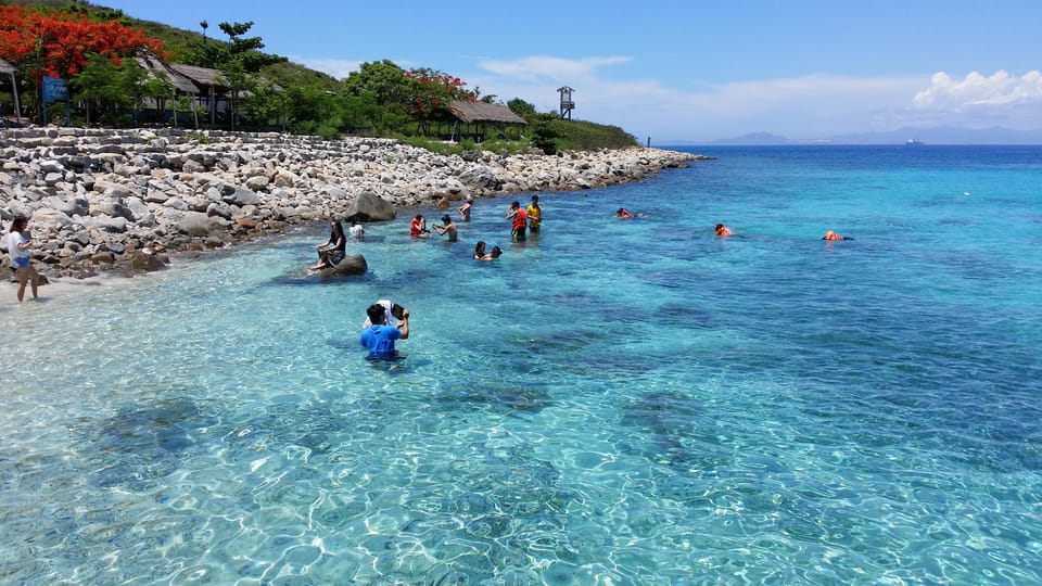 EXPLORE ISLANDS IN NHA TRANG - Stop 5: Mini Beach Nha Trang for photo time and the longest water block
