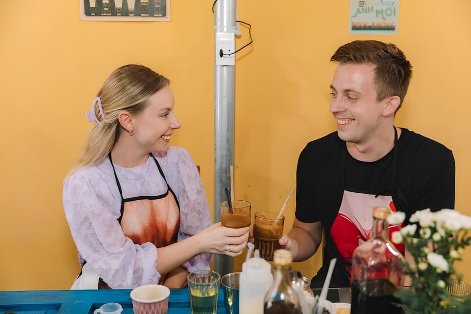 Exploring Vietnamese Coffee Culture, Coffee Making in Hoi An - Two Vietnamese coffee styles, including Hanoi egg coffee