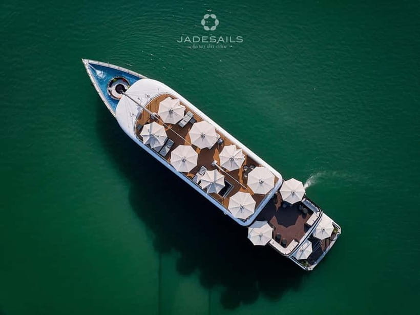 From Hanoi: Top-Rated Ha Long Bay Day Cruise with Jade Sails - Sunset party at 4:30 PM: wine and fruits on the sundeck