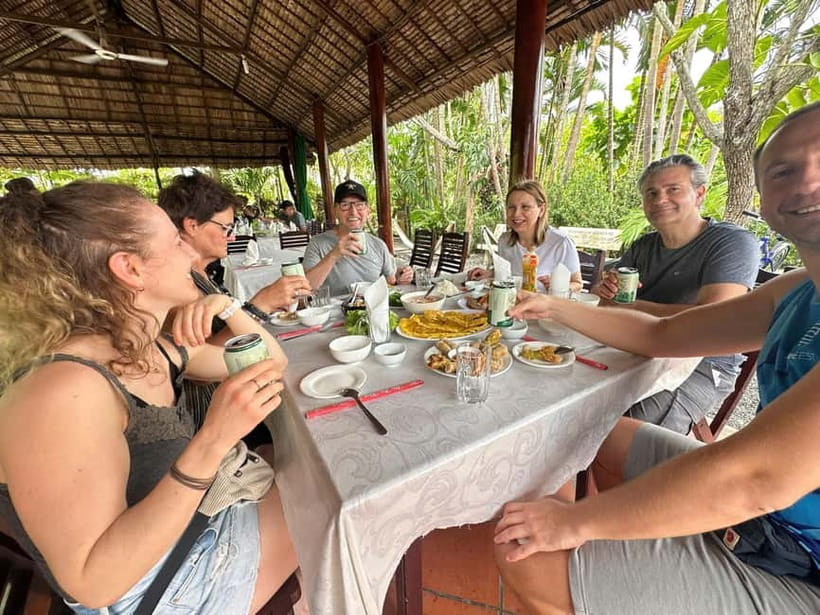 From Ho Chi Minh: Cai Be Boat & Bike Mekong Delta Experience - Bánh xèo over wood-fire: not a cooking class, but still a food moment