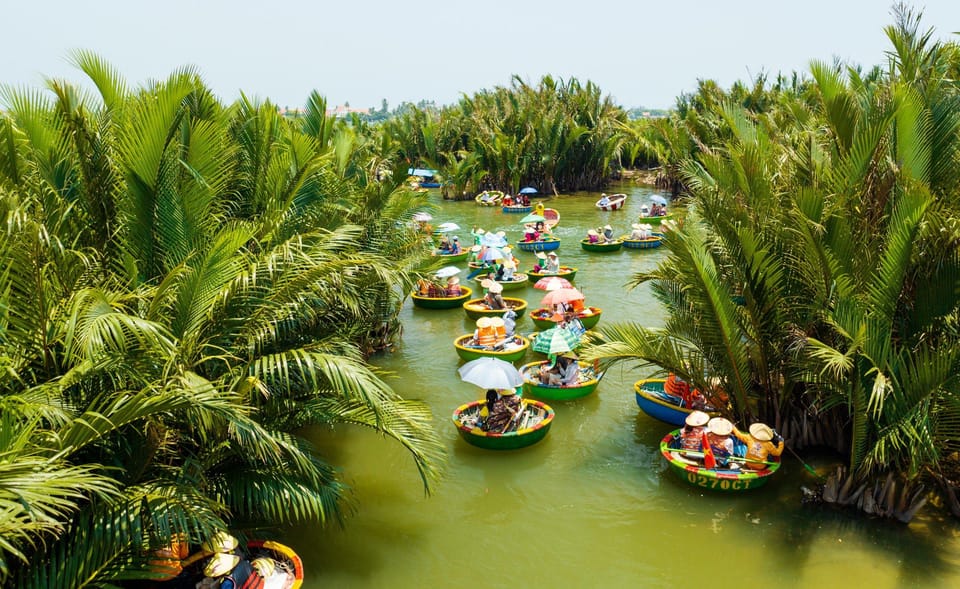 Hoi An: Basket boat tour at the coconut village - River entertainment: spinning performance and singing moments